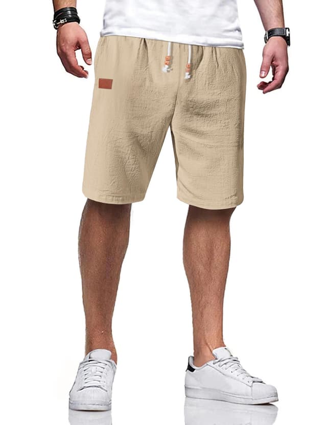 👖😎 TARAINYA Herren Baumwolle Leinen Shorts Sommer Casual Shorts