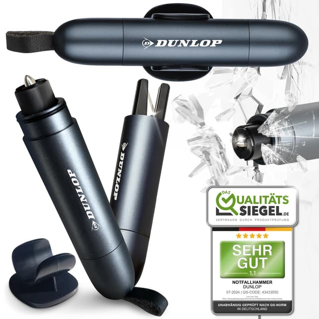Dunlop Automotive Gurtschneider Notfallhammer-Marken Notfall Hammer mit Testglas zum Üben 🚗💥