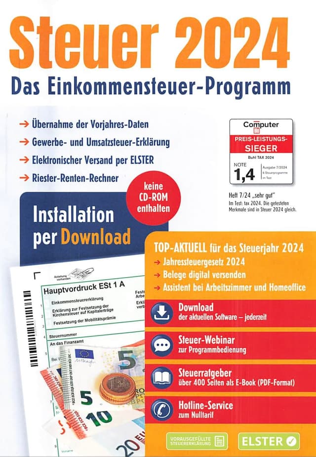 🔥 ALDI STEUER 2024 am PC! 🖥️ ELSTER Klare Strukturiert Steuerprogramm Download Code Inklusive. Neu und OVP 🎉