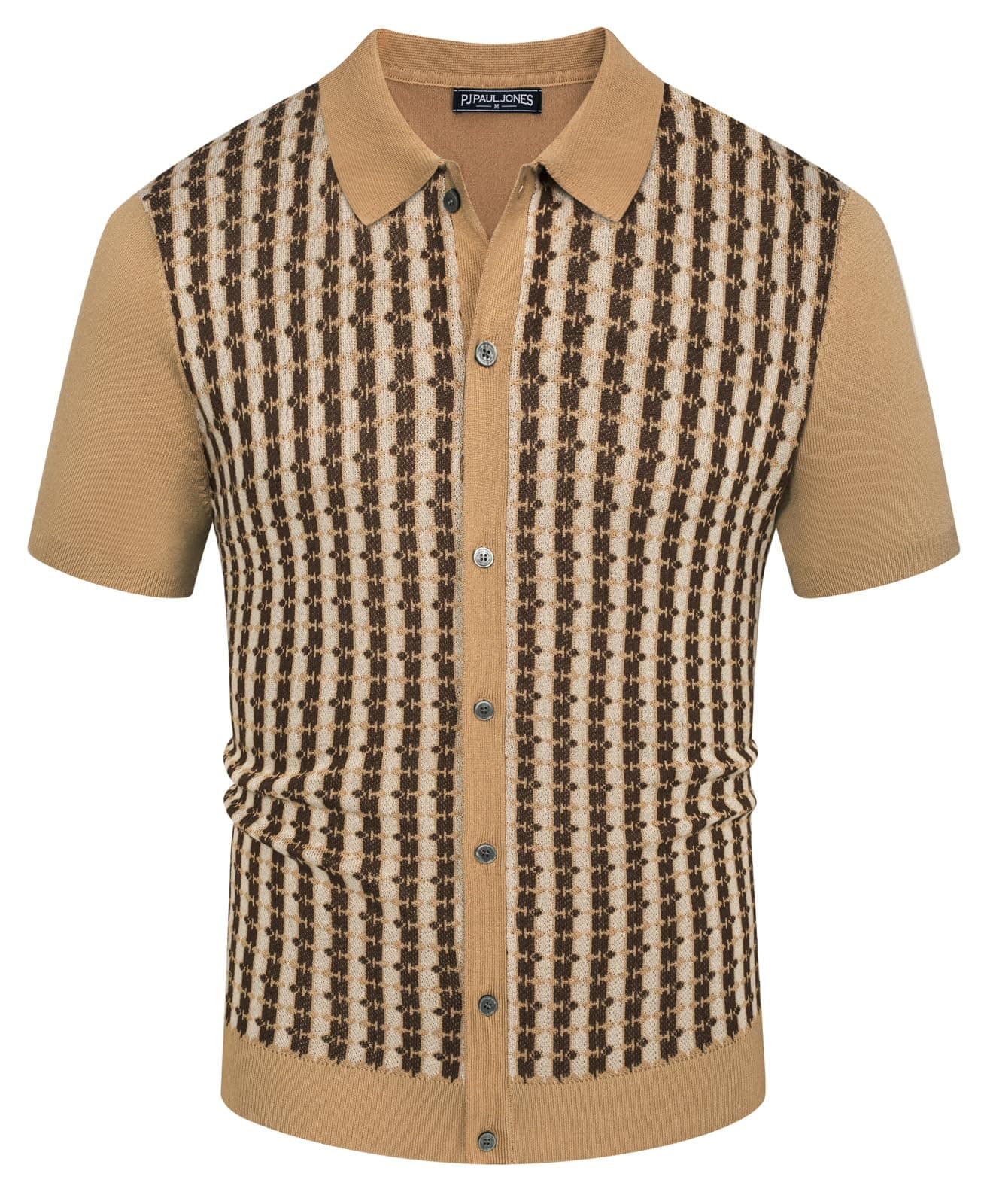 👕 PJ PAUL JONES Poloshirt Herren Kurzarm Vintage Design S Khaki