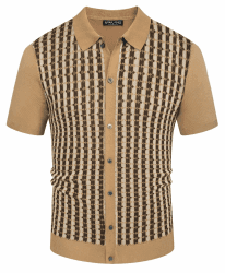 👕 PJ PAUL JONES Poloshirt Herren Kurzarm Vintage Design S Khaki Angebot bei HelloDeals