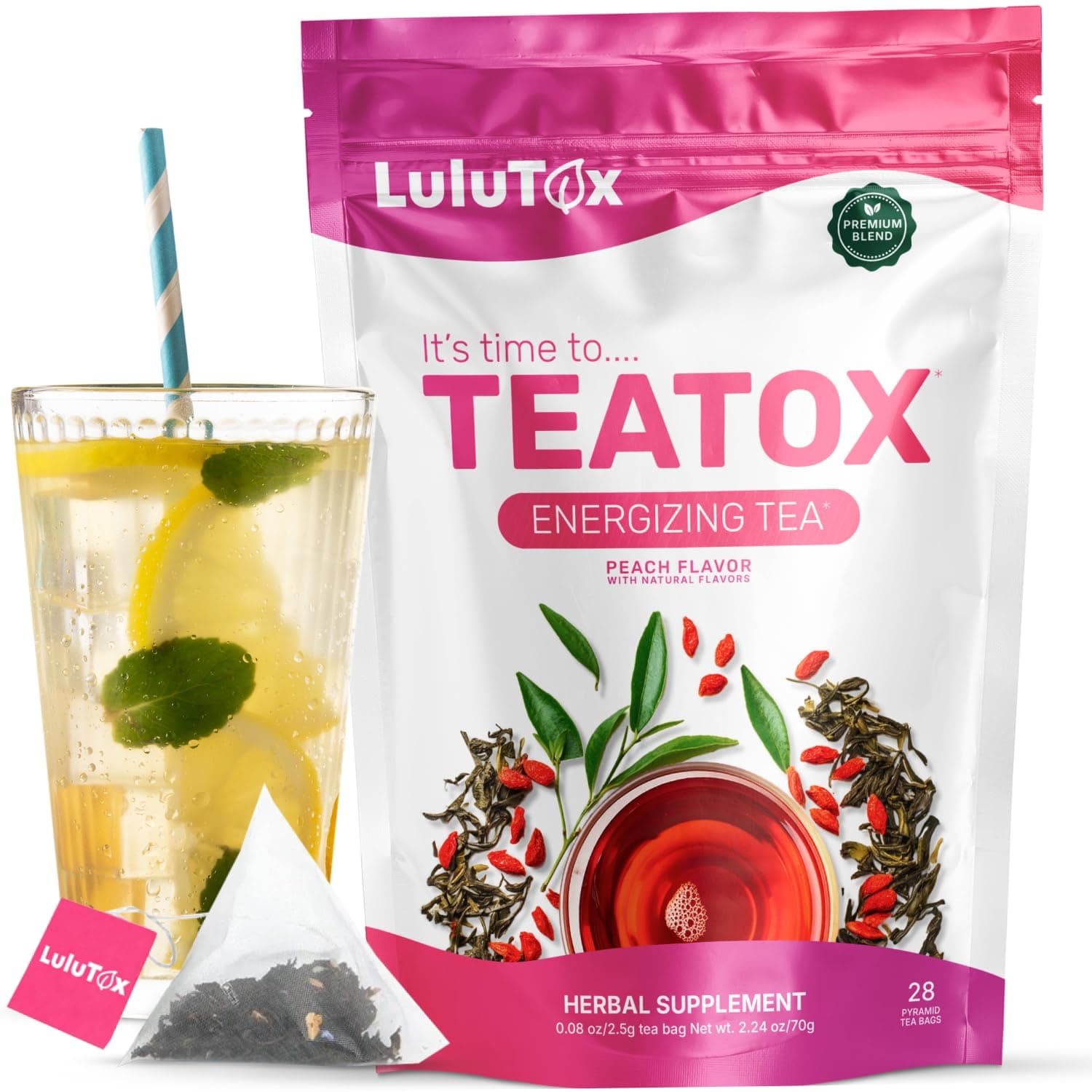 🍵 LULUTOX Detox Tee zum Abnehmen – Natürliche Kräutermischung mit Löwenzahn, Ginseng & Ingwer 🌿