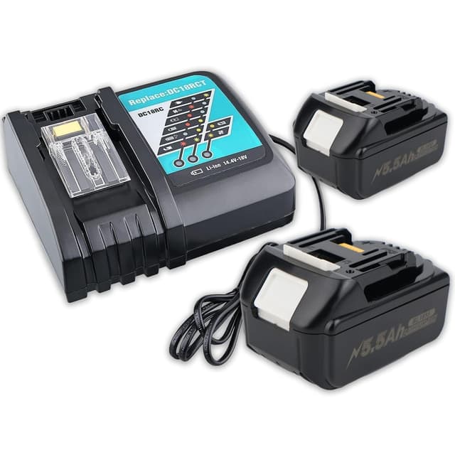 🔋🔌 2X 18V 5.5Ah für Makita Akku 18V Ersatzakku +DC18RC Fast ladegerät