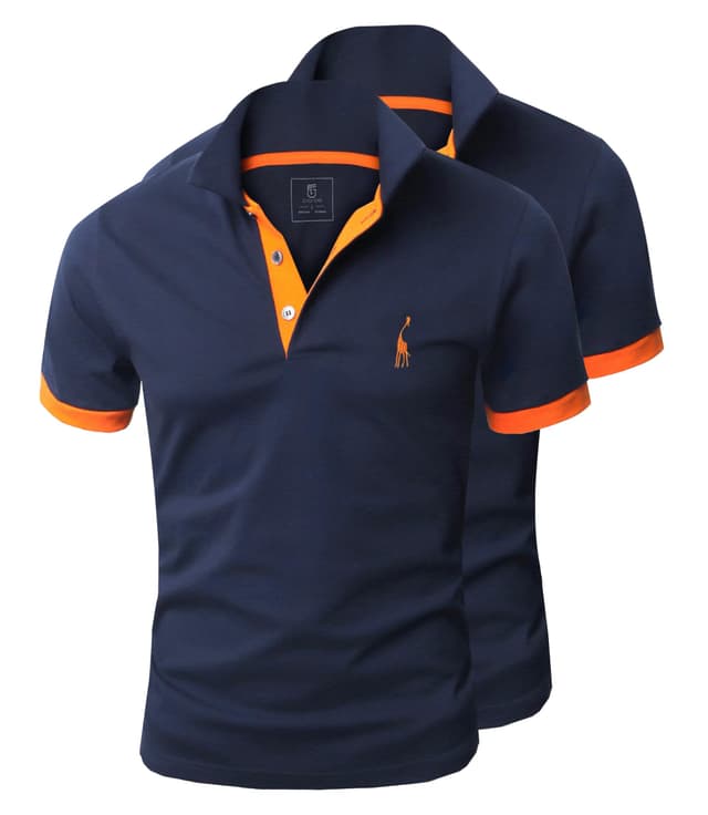 👕 GLESTORE Poloshirt Herren Männer Hemd Herren Kurzarm Shirt Sommer L 2er-pack Marine ⚡️