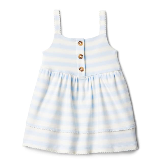 Amazon Essentials x Sofia Grainge Freizeitkleid aus Strick für Babies und Mädchen 18 Monate Blassblau Kühner Streifen ⭐👶👗