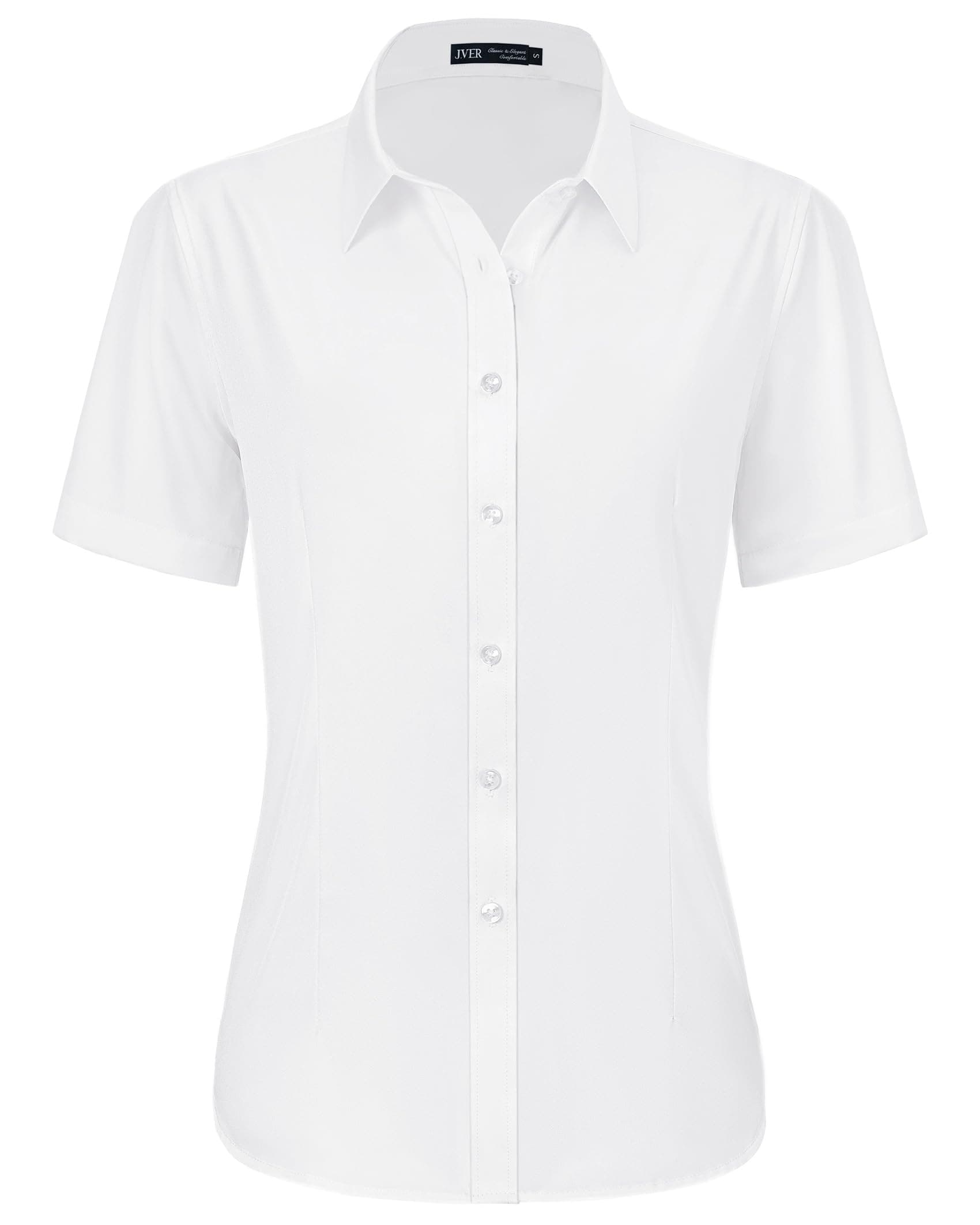 🌟 J.VER Bluse Damen Kurzarm Casual Businessbluse Regular Fit
