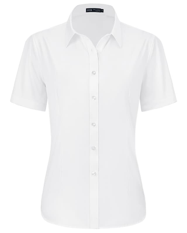 🌟 J.VER Bluse Damen Kurzarm Casual Businessbluse Regular Fit