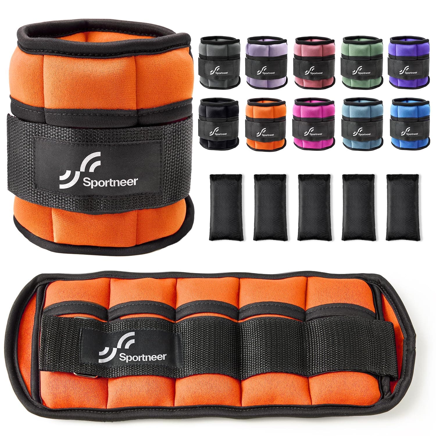 Sportneer Knöchelgewicht - Verstellbares Gewichte-Set in Orange 🏋️‍♂️