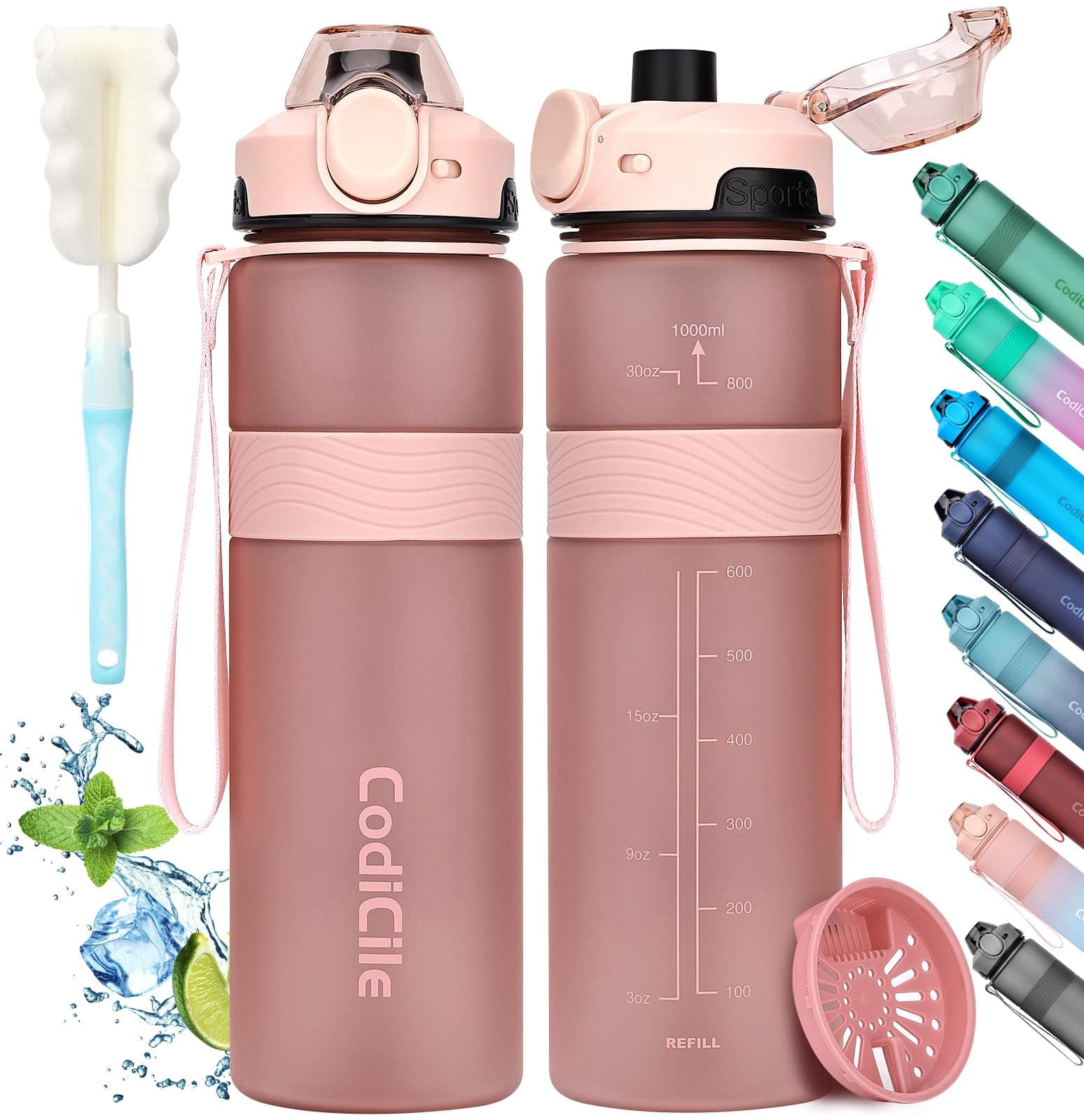 CodiCile Trinkflasche, BPA-frei, 1 Liter Sportflasche 🌟