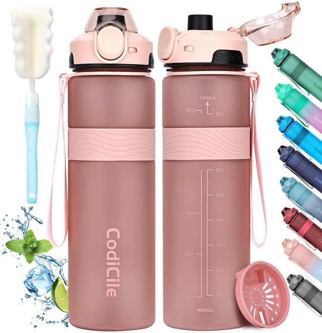 CodiCile Trinkflasche, BPA-frei, 1 Liter Sportflasche 🌟