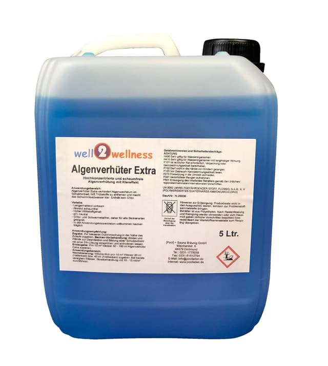 well2wellness Algenvernichter Extra Blue 5 Liter - Vorbeugend - Hochkonzentriertes Schaumfreies Algizid