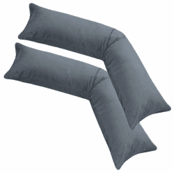 🌙 MOON 2er Pack Seitenschläferkissen Bezug Jersey Kissenbezug anthrazit 40x145 2er Pack 40x145 Anthrazit 🌟