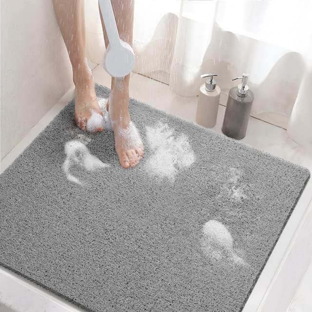 🚿✨ HAMMERSCHLAG Duschmatte rutschfest, 60x60cm Badewannenmatte mit Ablauf, Weiche PVC-Luffa Antirutschmatte Badewanne 🛁