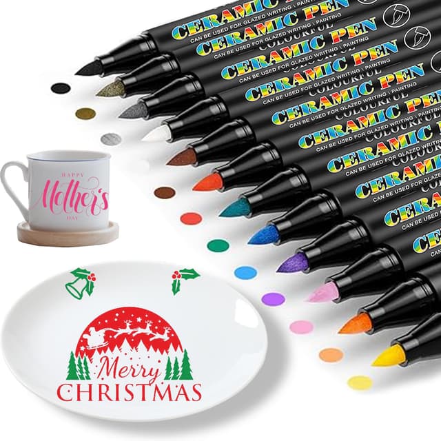 Topspitgo Porzellanstifte Set 🎨✨ Spülmaschinenfest - 12 Farben