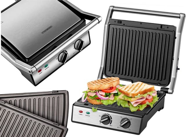 XXL Kontaktgrill abnehmbare Platten | Elektrischer Tischgrill ✔️