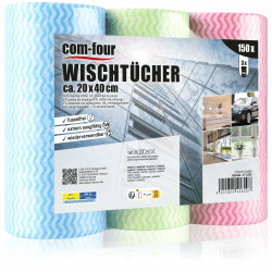 com-four® 150x Putztücher auf Rolle - Reinigungstücher für Küche, Bad und Haushalt 🧼