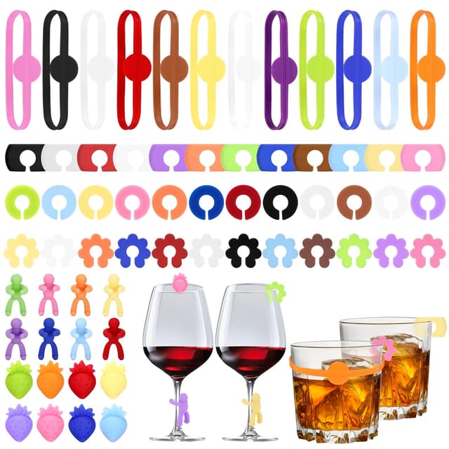 🍷🎉 Farerkass Glasmarkierer 64 Stück - Party Dekoration! 🎉🍷