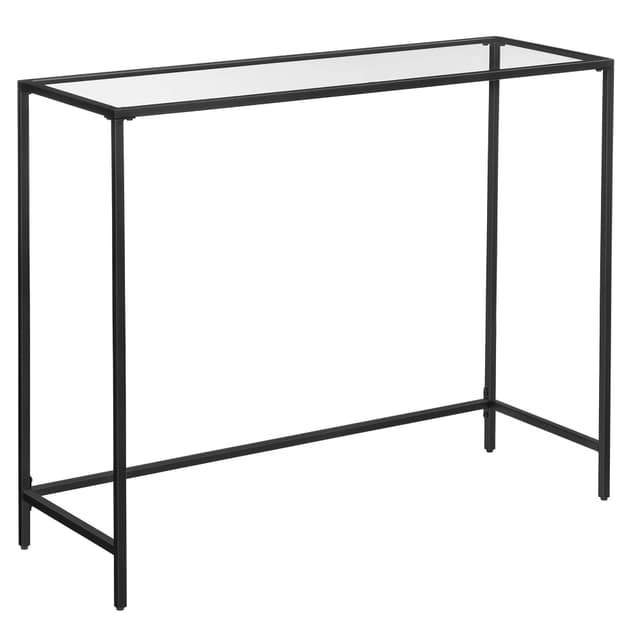 VASAGLE Konsolentisch aus Hartglas tintenschwarz-transparent LGT026B01