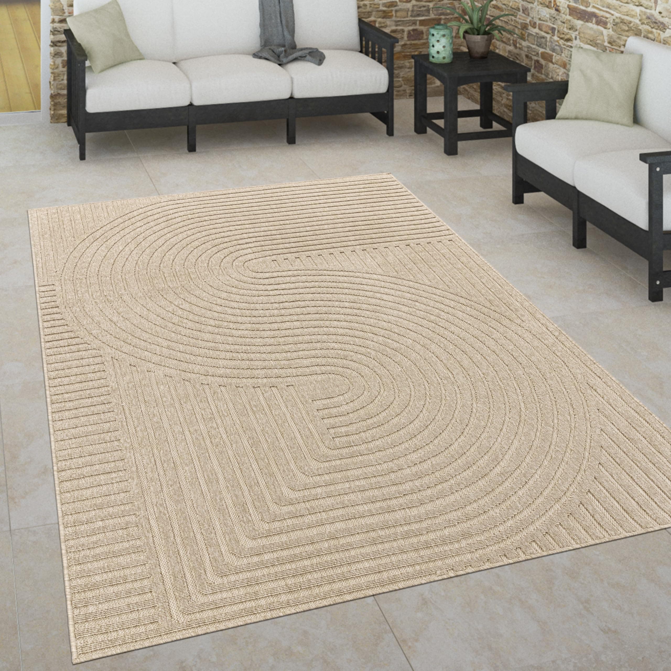Paco Home Outdoor Teppich 🌿 Wetterfest Skandinavisch 🌞 Modernes Design