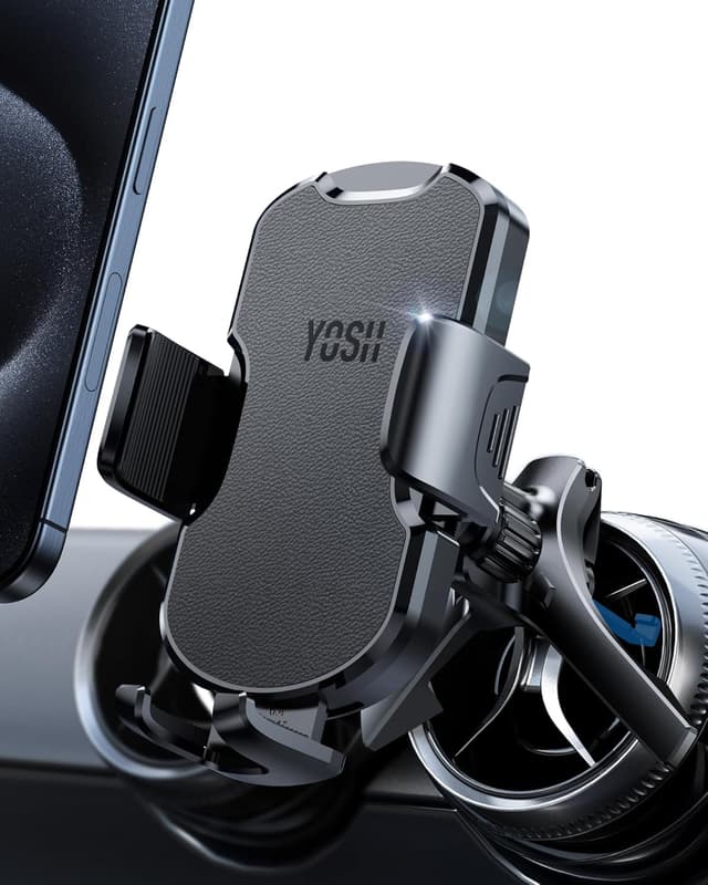 YOSH Handyhalterung für Runde Lüftung mit Leder Design 🚗📱