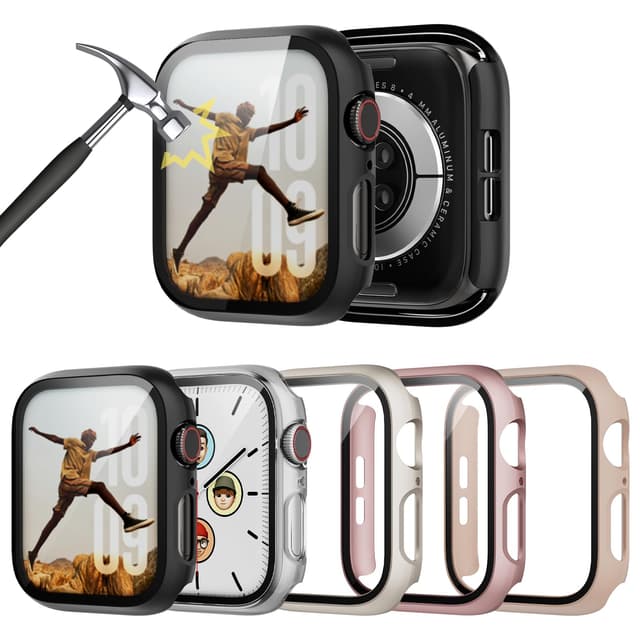 TGKML 5-Stück Apple Watch Schutzhülle mit Displayschutzfolie 44mm