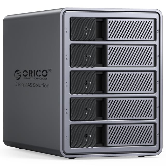 🚀 ORICO Aluminium Festplatten Gehäuse für 5 Festplatten, USB 3.0 HDD Dockingstation für 3,5 Zoll HDD bis zu 22TB