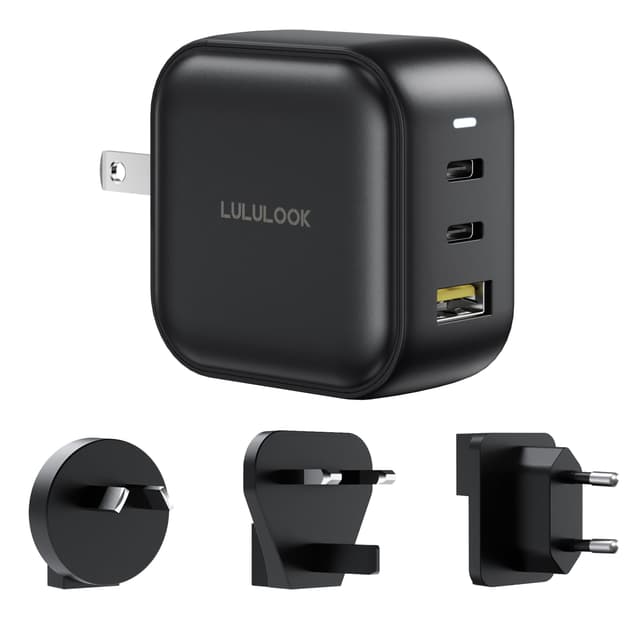 LULULOOK USB C Ladegerät, 65W USB C Netzteil 3-Port GaN PD Schnellladegerät 🚀