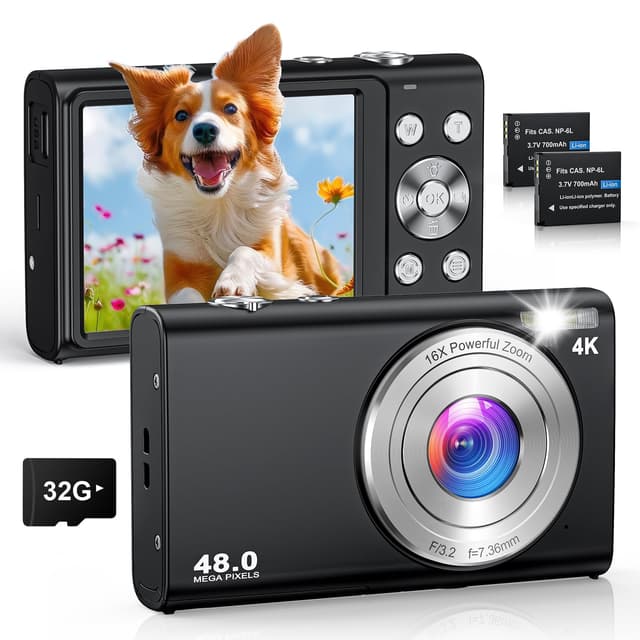 📸 4K Digitalkamera 48MP Autofokus Kamera Fotokamera 32GB Karte 📷