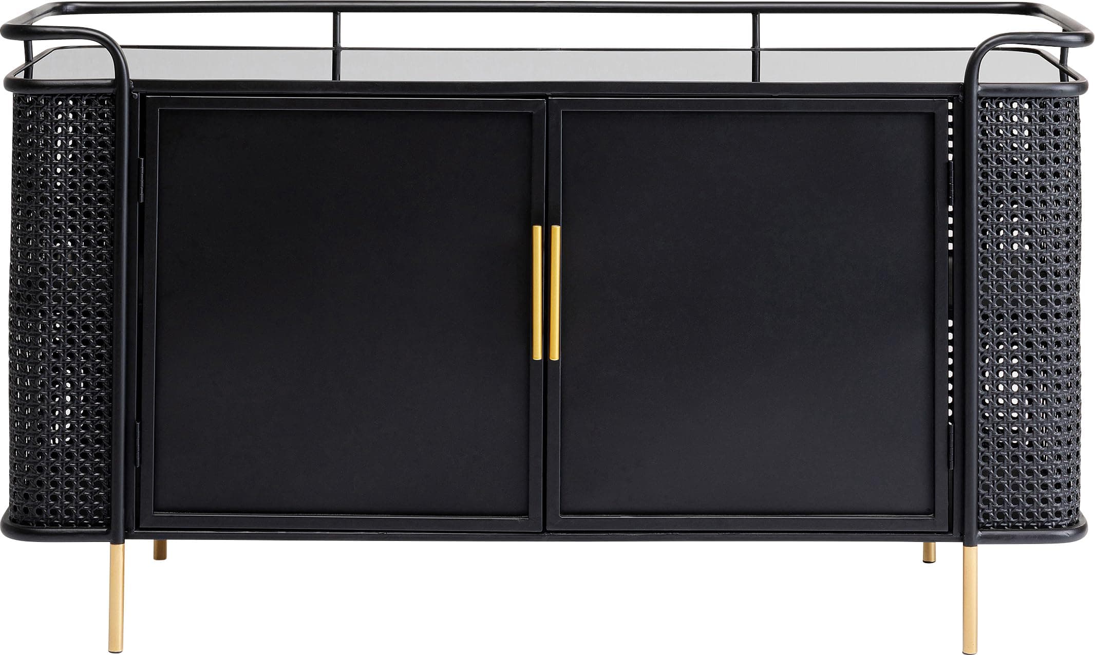 🔥 Mega-Deal! Kare Design Sideboard Fence, Schwarz, 2 Regalfächer