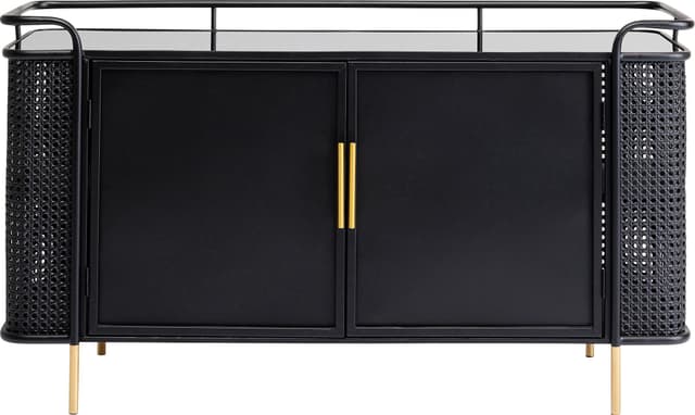 🔥 Mega-Deal! Kare Design Sideboard Fence, Schwarz, 2 Regalfächer
