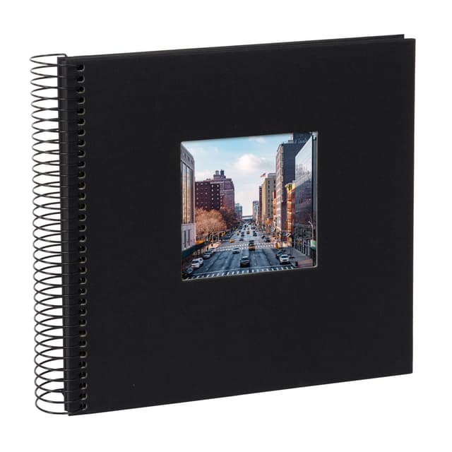 📸 Goldbuch Spiralalbum Bella Vista | Erinnerungsalbum aus Leinen | Fotoalbum mit 40 Schwarze Seiten | Foto Album 20 x 20 cm