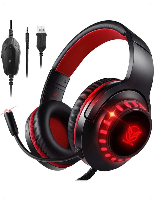 Pacrate H-11 Gaming-Headset 🎮 mit Mikrofon und LED-Licht | Multi-Plattform Kompatibilität
