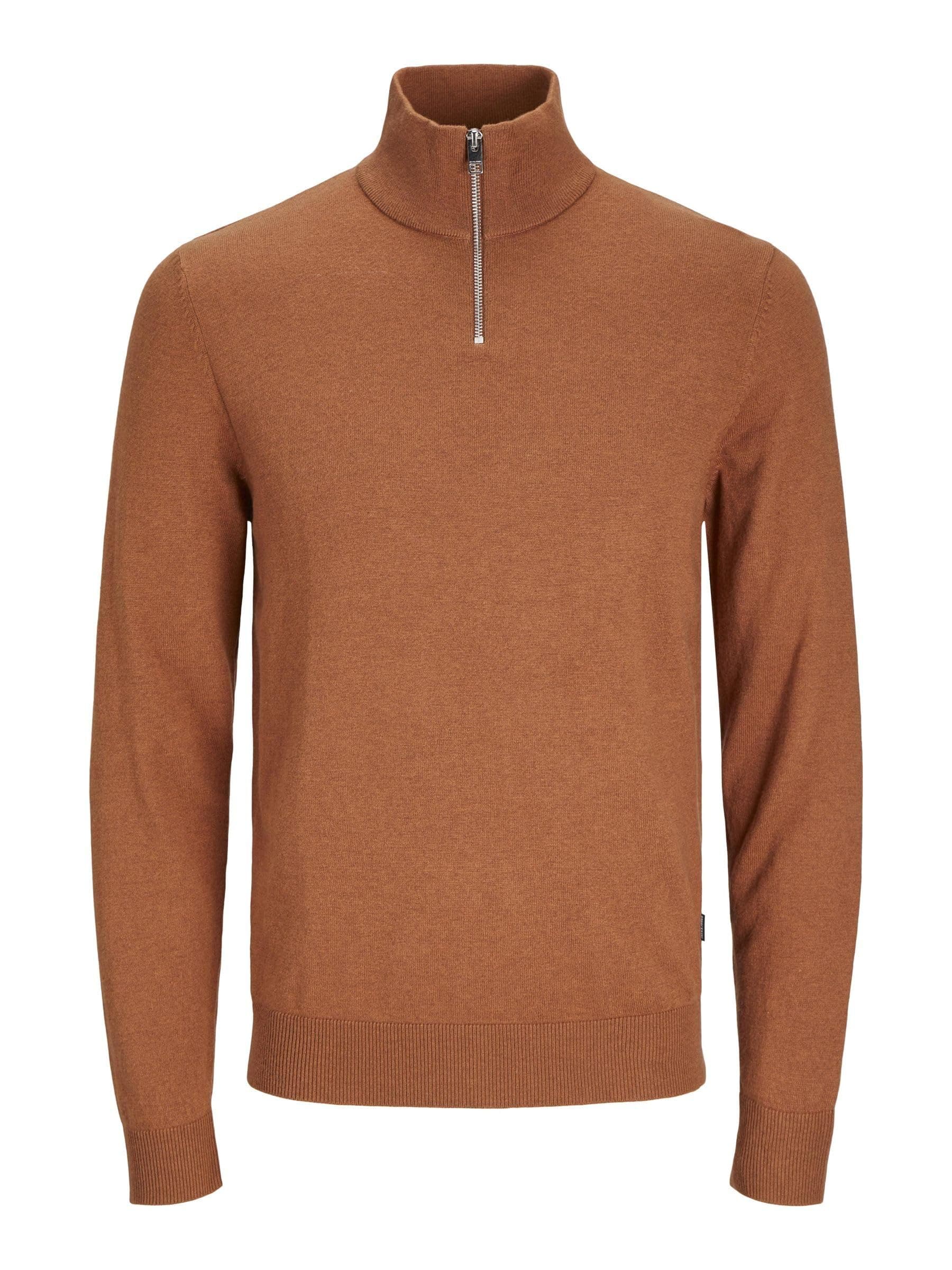 🔥 SALE: JACK & JONES Herren Jjeemil Knit Half Zip Noos Strickpullover S Mocha Bisque - Nur 19.3€