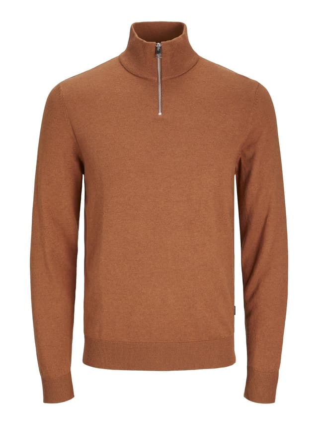 🔥 SALE: JACK & JONES Herren Jjeemil Knit Half Zip Noos Strickpullover S Mocha Bisque - Nur 19.3€