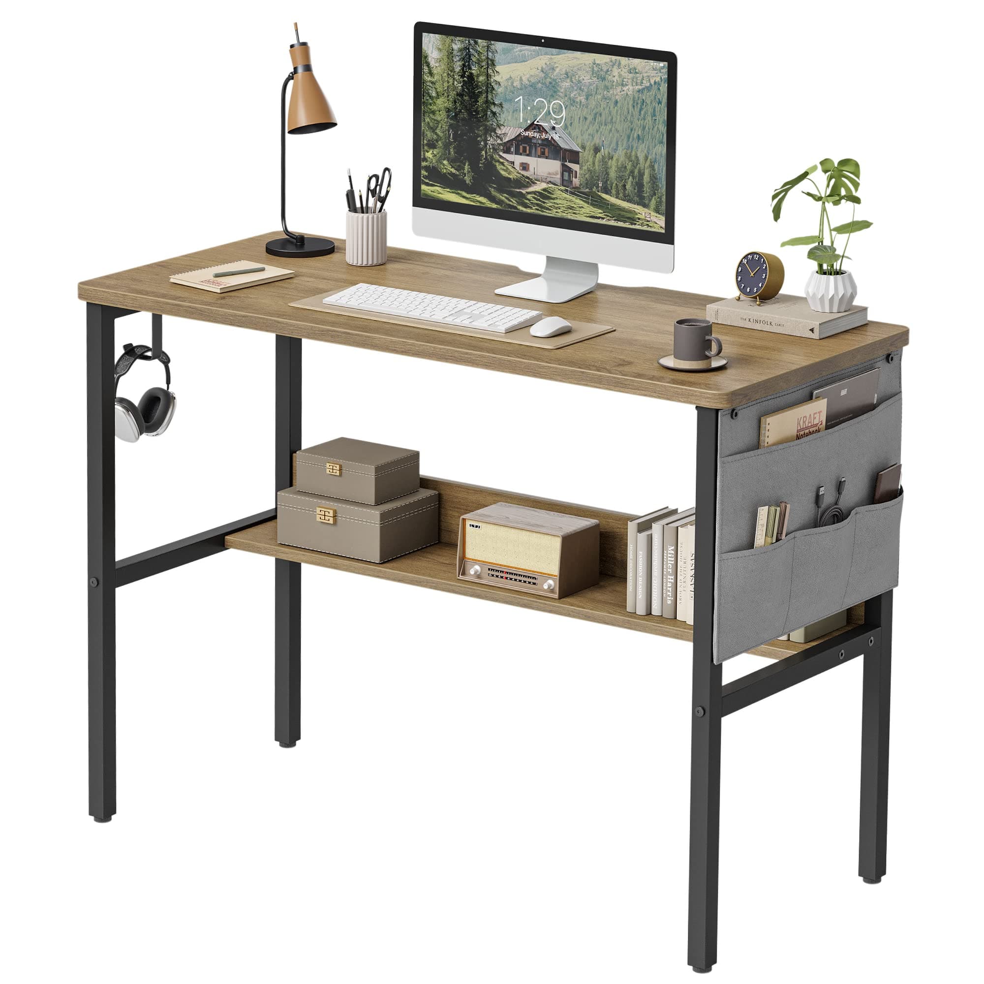 🌟 Super Angebot! CubiCubi Schreibtisch, 96 x 40 cm Computertisch 🖥️