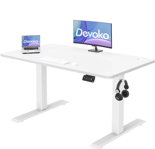 Devoko Höhenverstellbarer Schreibtisch, Elektrischer Schreibtisch Höhenverstellbar Tisch 🌟