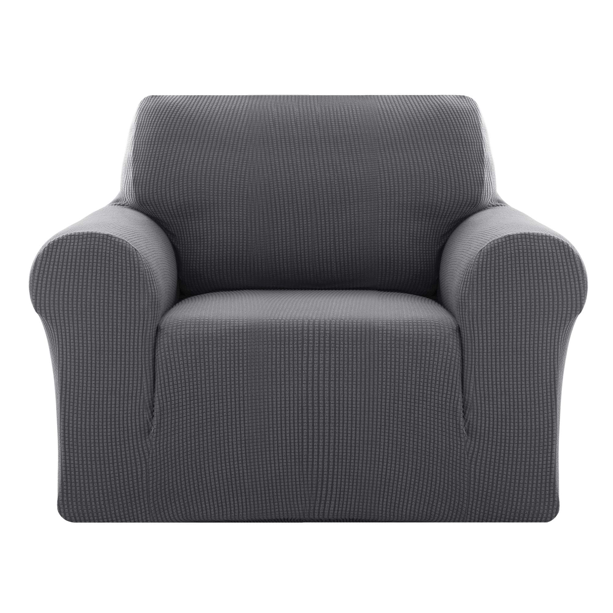 🛋️ Deconovo Super Elastisch Stretch Jacquard Sofaüberwurf - Grau 1-Sitzer(80-120cm)