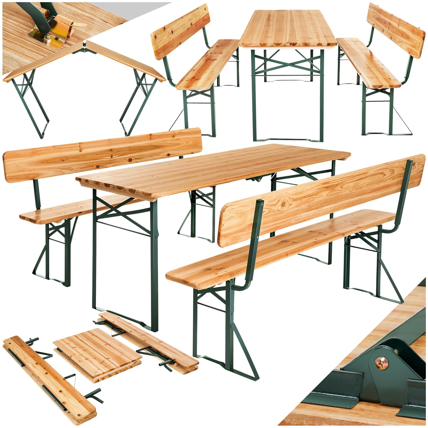 🍻🪑 Tectake® Bierzeltgarnitur mit Lehne - Gartenmöbel Set für gesellige Runden 🪑🍻