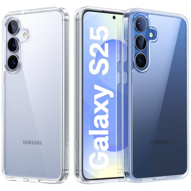TORRAS für Samsung Galaxy S25 Hülle 100% Anti-Vergilbung [TOP Militärschutz & Luxuriöses Tastgefühl] mit 360°Airbags Stoßfest Kratzfest Handyhülle Samsung S25 Case Cover Transparent,Diamand Serie Samsung S25 Transparent