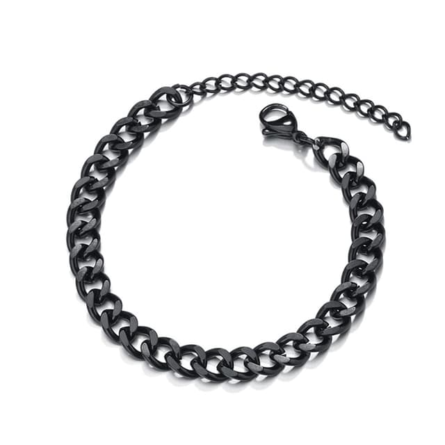 Hernin Panzerkette Armband Edelstahl Herren 🌟 Silber/Gold/Schwarz 3/5/7mm 🎩