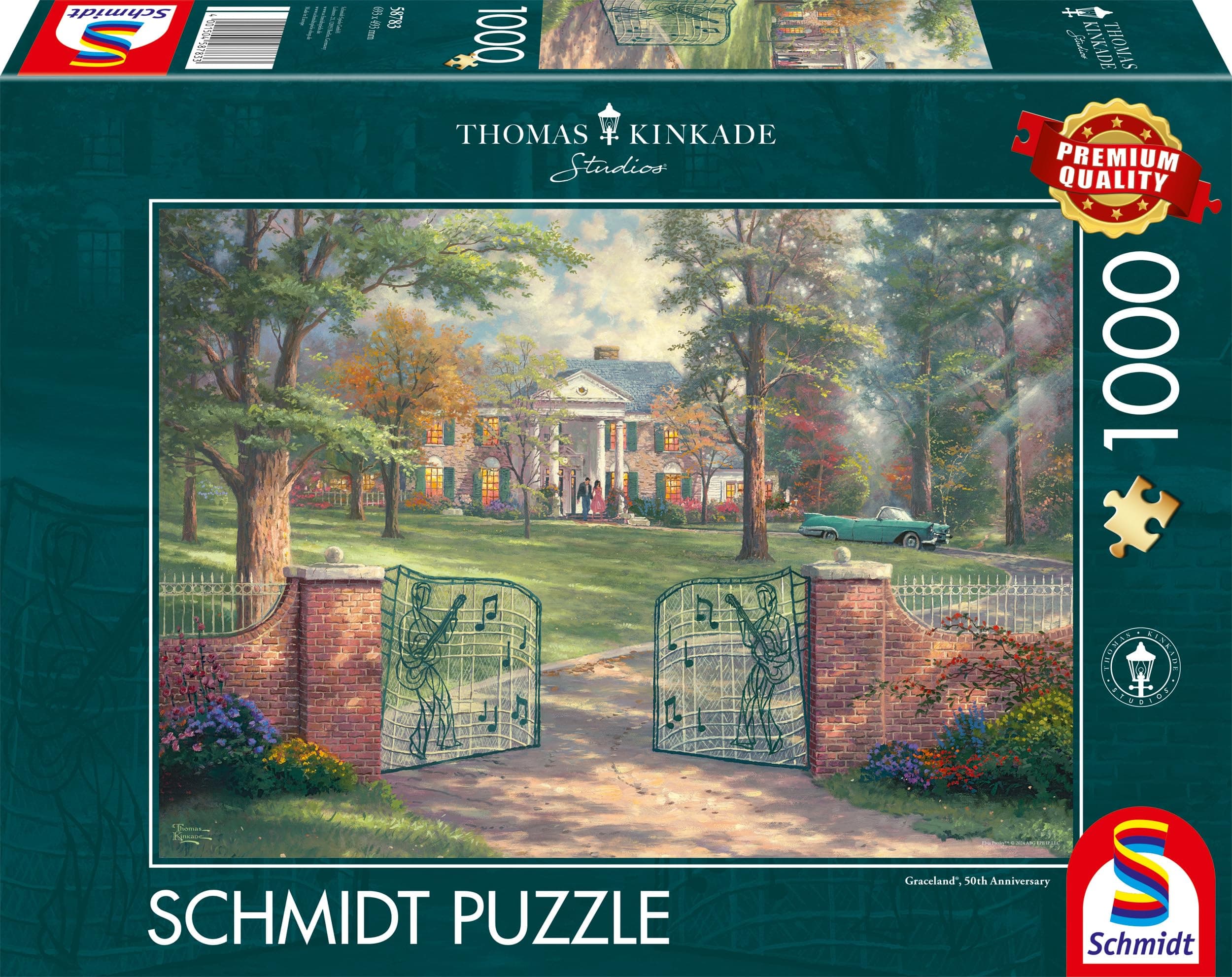 🧩 Schmidt Spiele 58783 Thomas Kinkade, Graceland 50th Anniversary, 1000 Teile Puzzle - Sonderangebot!