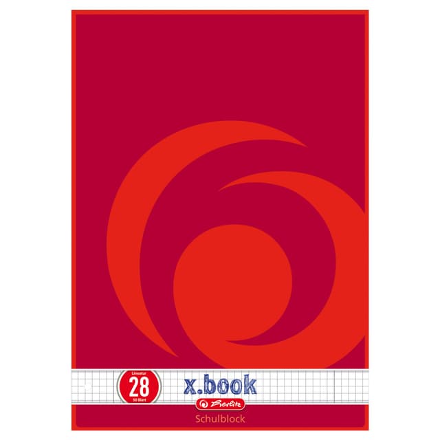 📚 Herlitz Schulblock x.book A4, Lineatur 28, 50 Blatt, Rand innen und außen - 10 Stück 📝