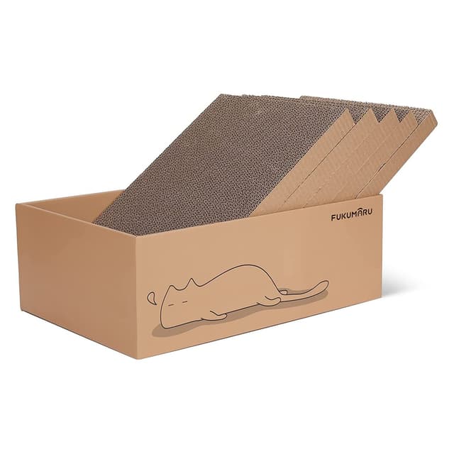 🐱 FUKUMARU Kratzbrett Katze, 5er-Set, Katzenkratzbox mit hochwertiger Karton 📦