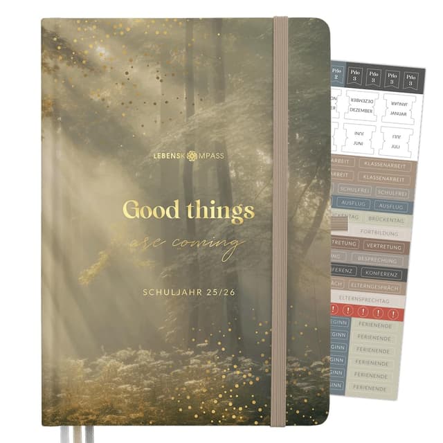 📚 Lebenskompass® Lehrerkalender 2025 2026 DIN A4 ”Bliss” Hardcover Schulplaner