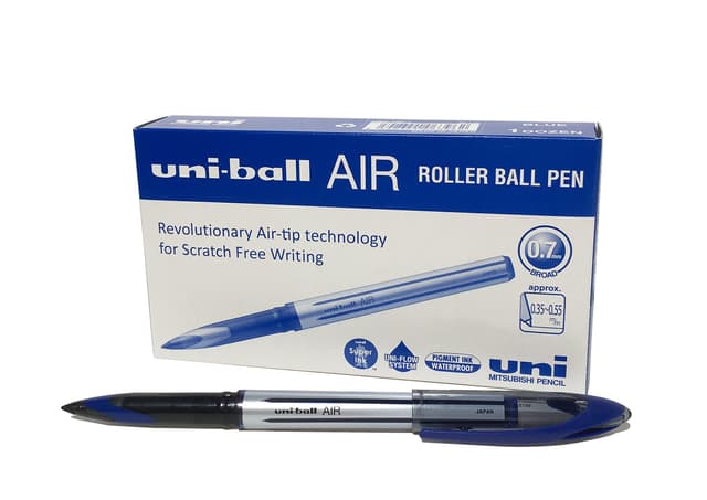 🖊️🔵 uni-ball 190512000 UB-188-L Air Kugelschreiber 12er Pack - Fälschungssicher & Elegant