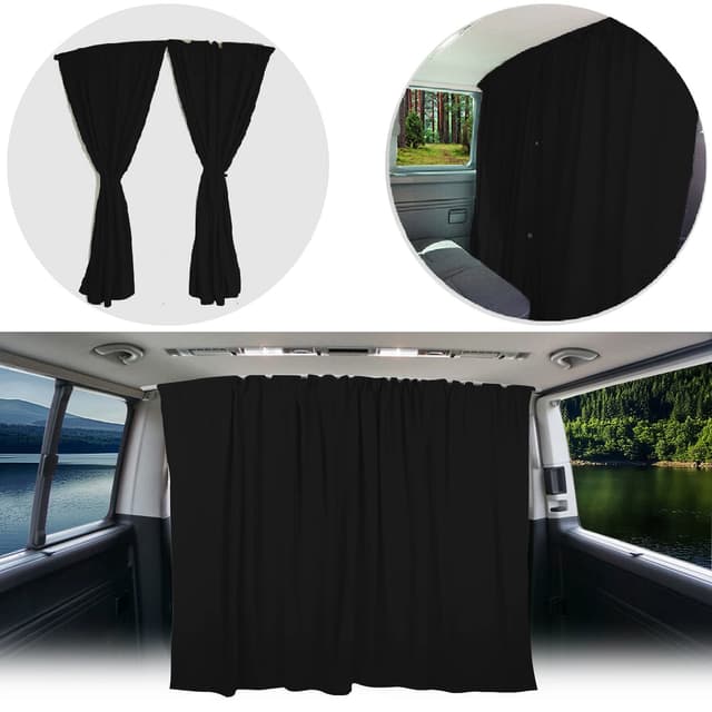 🚐🌞 BREMER SITZBEZÜGE Fahrerhaus Abtrennung Schwarz Camping Wohnmobil Zubehör - Angebot!