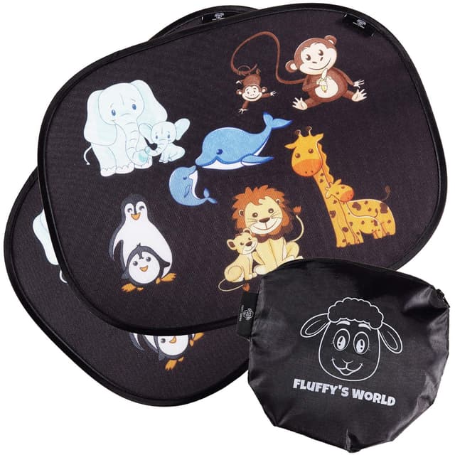 Fluffy's World Sonnenschutz Auto Baby mit UV Schutz - 98,6% UV-Schutz - ZERTIFIZIERT - Sonnenblende Auto Baby 🌞