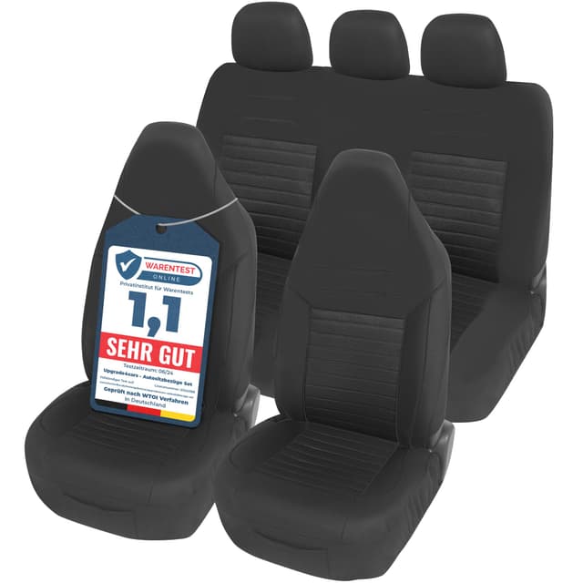 Upgrade4cars Autositzbezüge Set für Pilotensitze in Schwarz 🚗