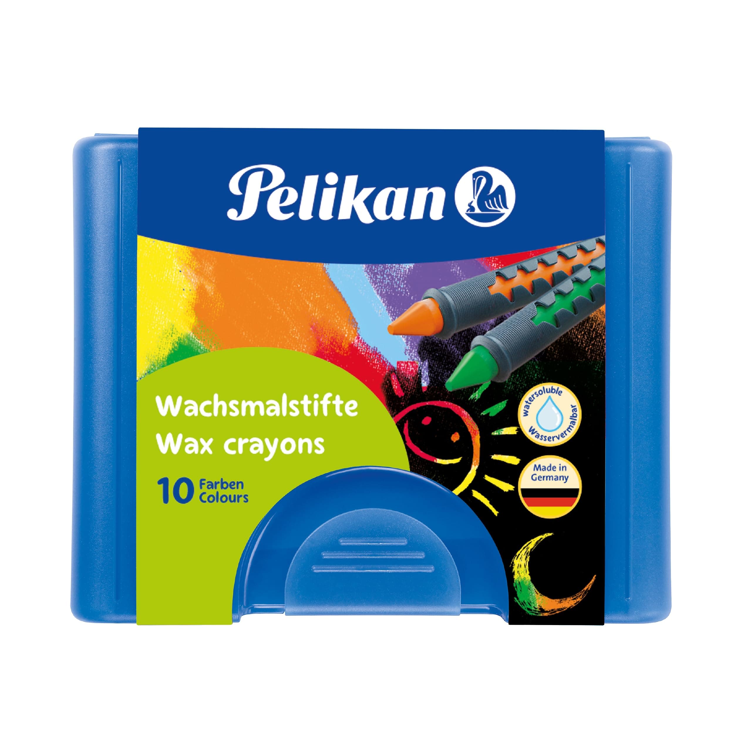 🎨 Super Deal! Pelikan 2056075 Wachsmalstifte Box - 10 Stifte in einer Schiebehülse 🖍️