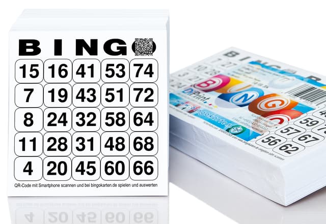 🎉 DiPrint 500 Bingokarten/Bingolose System 25 in 75 (10,5 x 11 cm) - Angebot!